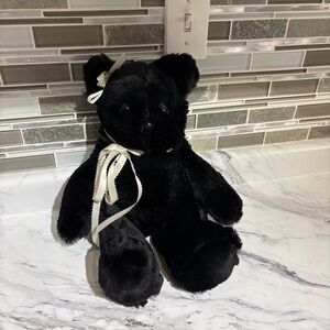 Vintage Real Fur Teddy bear handmade jointed black